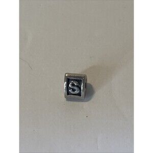 PANDORA STERLING SILVER ALPHA S CHARM #790323S ALE 925